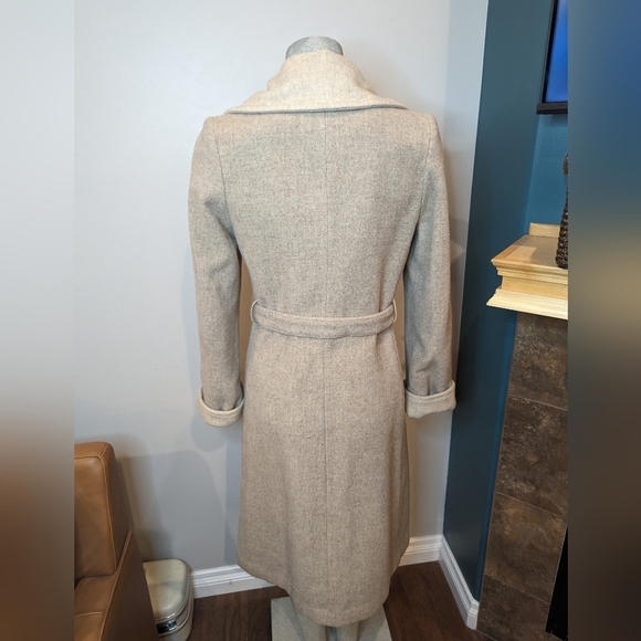 Women's Neutral Wool trench coat. Nicolinni Vintage size 6/8 - Picture 7 of 17